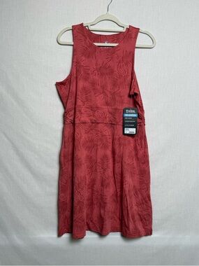 KÜHL Skyla Dress XL Red Palm Print Sleeveless UPF 30 Outdoor Travel NWT